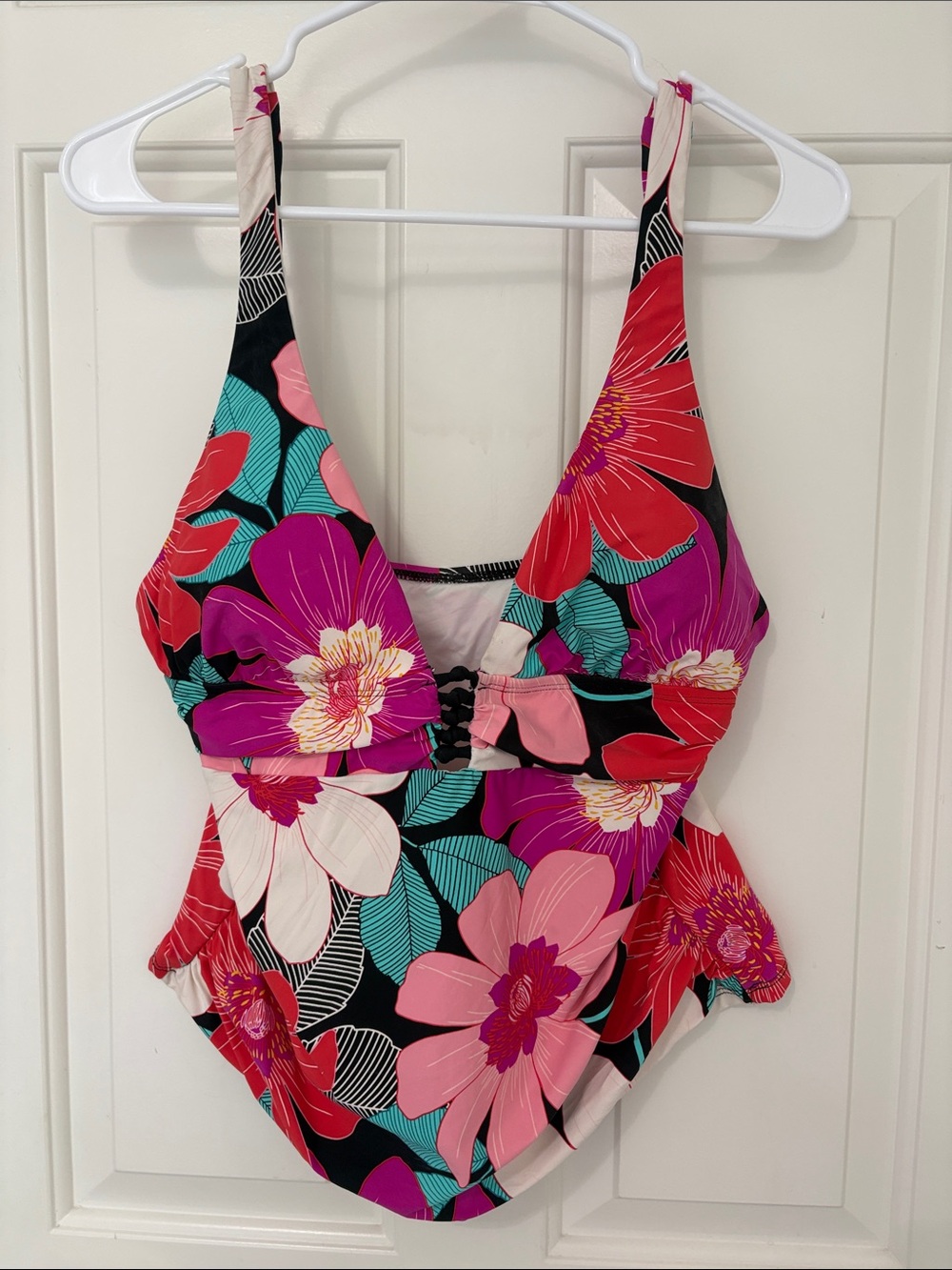La Blanca Floral Tankini Top Size 12